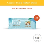 Heal Coconut Shake Protein Shake Powder - Dairy Whey Protein (16 sachets) HALAL -  Meal Replacement, Whey Protein