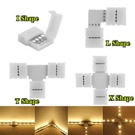 RGB LED Strip Connector 2P/3P/4P/5P Pin 8/10/12mm I/L/T/X Shape Free Soldering Connector