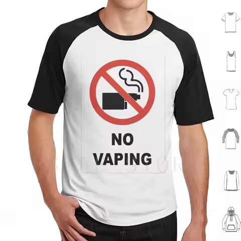 No Vaping T Shirt DIY Big Size 100% Cotton Vape Vaping Smoking No Smoking No Vaping Sign No Smoking 