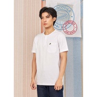 CROCODILE WHITE HENLEY T-SHIRT WITH CHEST POCKET