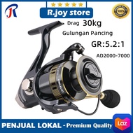 Reel Pancing Murah Kuat Full Besi Cuci Gudang Metal Spool Folding Arm 2000-7000 Metal Fishing Reels 