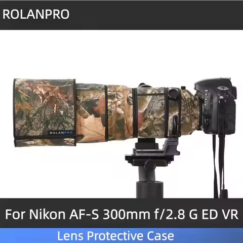 ROLANPRO Lens Camouflage Coat Rain Cover For Nikon AF-S 300mm f/2.8 G ED VR I/II Lens Protective Cas