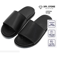 dép xỏ ngón thời trang da bò cao cấp đế pu 2 lớp chống đau chân cao 3cm H01