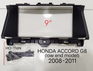 กรอบจอแอนดรอยด์ หน้ากากวิทยุ หน้ากากวิทยุรถยนต์ HONDA ACCORD gen8 ปี2008-2011 สำหรับเปลี่ยนจอ android9" ฝังแทนขอตัวเดิมจากด้านใน