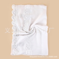 A134 Pearl Chiffon Stitching Hot Rhinestone Long Scarf Ethnic Style Head Scarf Head Scarf Gauze Head