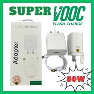 80W Super Vooc Charger Adapter for Oppo Realme 1+ OnePlus Reno With Type-C Cable