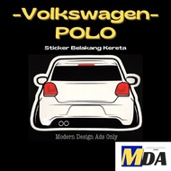 (Volkswagen - POLO) Sticker of Car Backside, Sticker Belakang Volkswagen  Polo ,Custom No. Plat, Col