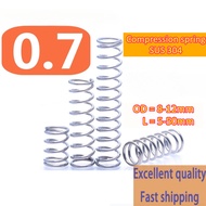 Spring 20pcs d0.7mm OD9-12mm compression spring SUS304 stainless length 5-50mm pressure spring