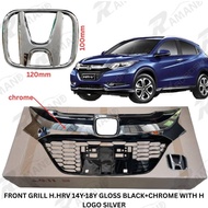 HONDA HR-V HRV 2014 2015 2016 2017 2018 FRONT GRILL GRILLE GLOSS BLACK And CHROME SPEC RS