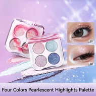 CHIOTURE Eye Shadow Four Color Diamond Flash Disk Eye Shadow Highlights Sparkle Birthday Gift Four C