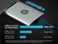 hp - P900 PSSD TLC 固態硬碟 USB3.2 GEN2X2 2TB 銀色