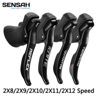 ✻SENSAH STI Road Bike Shifters Double 2X7/ 2×8/2×9/2X10/2X11 Speed Lever Brake Bicycle Derailleur Groupset Compatible for Shimano Claris Sora 6800 r8000 r7000♣