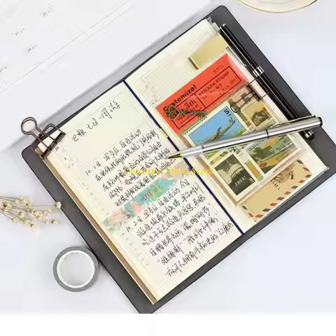 A3PC Portable Leather like Notebook with Removable Inserts Minimalist Design