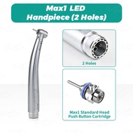 Dental Max1 Handpiece ความเร็วสูง LED E-generator ปุ่มกด Air Turbine 3 สเปรย์น้ํามือชิ้น 4 หลุม 2 หล