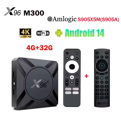 X96 M300 TV BOX Android 14.0 1000M Amlogic S905X5M(S905A) 2.4G&5G Wifi 4K 4GB+32GB BT5.X vs X96 M200