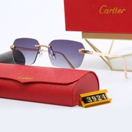 New Cartier Rimless men's and women's sunglasses trend fashion temperament simple men's sunglasses c