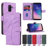 For Samsung Galaxy A6 A7 A8 J4 J6 2018 / A6 J4 J6 Plus 2018 / J5 J7 Prime Phone Case Magnetic Leathe