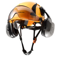 LOEBUCK style safety helmet with dual sun visors and 30DB ear protection adjustable lightweight brea