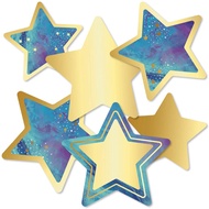 Carson Dellosa Galaxy 36 Stars Cutouts, Marble & Gold Star Cutouts for Bulletin Board and Classroom 