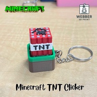 CLICKER - Webber 3D Print : Minecraft TNT Fidget Clicker Keychain Keychain Fidget Keychain Cute Keyc