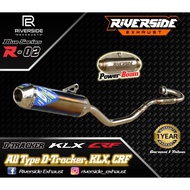 RACING EXHAUST CRF 150L KLX DTRACKER ORIGINAL RIVERSIDE EXHAUST BLUE SERIES R-02 WARRANTY / CRF 150L
