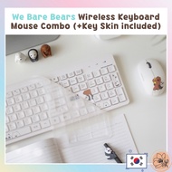 We Bare Bears Wireless Keyboard Mouse Combo (+Key Skin Included)