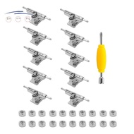10 Pcs 29mm Fingerboard Trucks Finger Skateboard Deck with Nuts with Spanner Screwdriver for Finger 