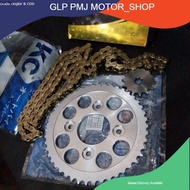 GIR SET KARISMA SUPRA X125 FIT NEW KC RACING GEAR SET PLUS RANTAI MB CHAIN GOLD BLADE REVO ABS ABSOL