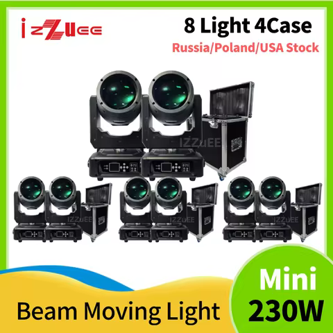 8pcs Mini 7R Beam Sharpy 230w Beam mini 7r 230W /flightcase Lyre 7R Moving Head Light Sharpy 230 Sta