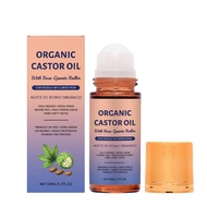 1PCSOrganicCastorOilRollOn100%ColdPressedMoisturizingOilwithRoseQuartzRoller-forBrows,Lashes,Dry&Fac