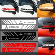 NT | 2ชิ้น Mitsubishi Lancer Pajero Xpander Eclipse รถกระจกมองหลังลายสติ๊กเกอร์กระจกมองหลังเครื่องติดสติกเกอร์สติกเกอร์รอยขีดข่วนส่วนบุคคลสติกเกอร์สะท้อนแสงกระจกมองหลังสติกเกอร์รถ