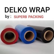 Plastik Wrapping Stretch Film Merah & Biru Tebal Murah 50cm X 200M