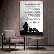 POPLAR art Bible Verses Silver Psalm 23 Canvas Poster Bedroom Decor Sports Landscape Office Room Dec