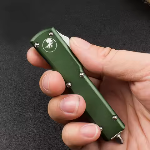 Micro OTF Tech UTX70 Outdoor Camping Hunting D2 Blade Aluminum Alloy Handle OTF Fishing Pocket Knife