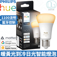 Philips Hue E27 11W 暖黃光到冷日光燈膽｜支持Matter, Apple HomeKit, Google Home｜9290003854907