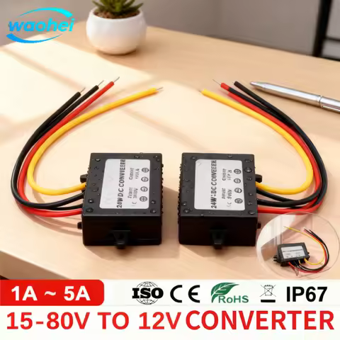 24V 36V 48V 60V to 12V 1A 1.5A 2A 3A 4A 5A Step-down DC DC Converter 60V-12V Stabilizer Voltage Regu