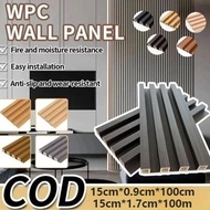 PVC Waterproof Wood Fluted Grille Design Ecological Eco TV Background Wall Decor Easy Installation W