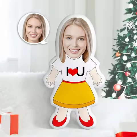 1 customized fun emoji pillow, "I Love You" goddess magician face pillow, holiday surprise, suitable