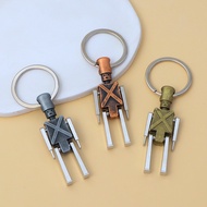 Metal Solid Color Droid Key Chains Vintage Solid Color Robot Pendants Key Ring Handbag Decoration