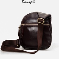 Cobbler Legend 100% Cowhide Sling Bag Mens Multi-Purpose Casual Chest Crossbody Bag