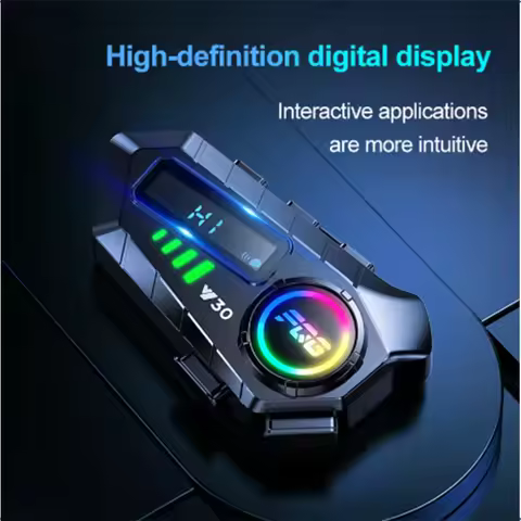 Y30 Bluetooth Motorcycle Intercom Helmet Headset Wireless Communication Interphone with RGB Ambient 