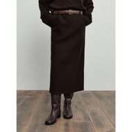 DPS Genuine Korean Dongdaemun Korea Daigou elborn Wool Back Slit Long Skirt coco m.moi