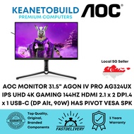 AOC MONITOR 31.5" INCH AGON IV PRO AG324UX IPS UHD 4K GAMING 144HZ HDMI 2.1 x 2 DP1.4 x 1 USB-C (DP 