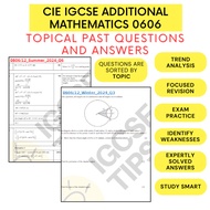 Cambridge IGCSE Additional Mathematics 0606 Topical Past Questions & Answers | Practice with Confide