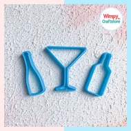 Wine Glass Bottle Mold Clay Cookie Cutter Fondant Cake Mold