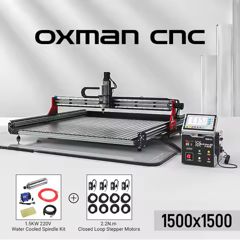 20%OFF BulkMan 3D 1500x1500 OX MAN CNC Router Machine Full Kits 4-Axis DDCS V4.1 Offline Control Box