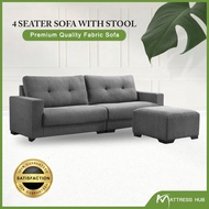 MATTREESS HUT SOFA L SHAPE 4S+STOOL /3 SEATER SOFA /SOFA PANJANG / SOFA MEWAH / SOFA FABRIK / SOFA K
