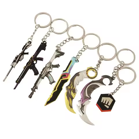Riot Games Valorant Keychain Karambit AK M4 Samurai Dagger Weapon Model Metal Key Ring Bag Pendant l