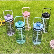 2L / 2000ml Large Capacity Water Bottle with Straw & Handle (BPA-Free)