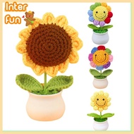 [InterfunS] 1 Piece Creative Artificial Flowers Cute Crochet SunFlower Pots Knitted Flower Graduatio